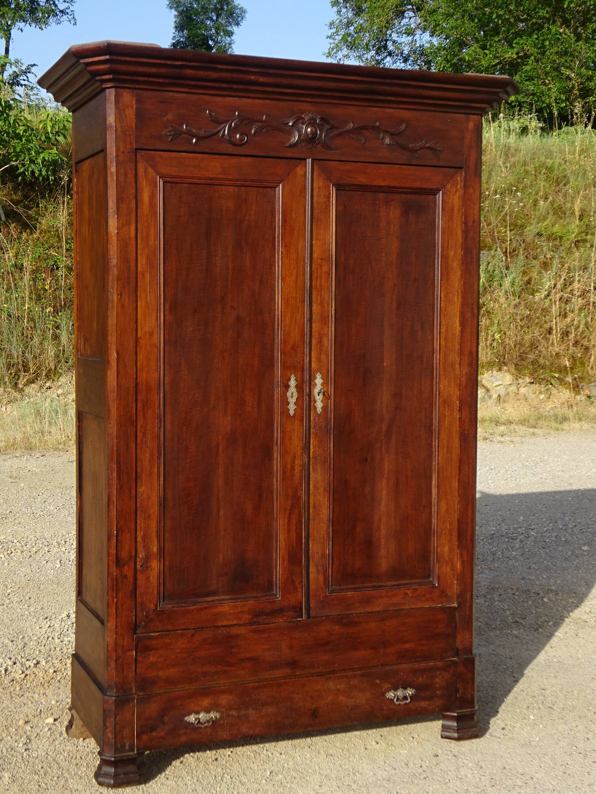 Louis Philippe style walnut wardrobe