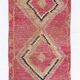 Tapis de couloir vintage à motifs tribaux rose et beige