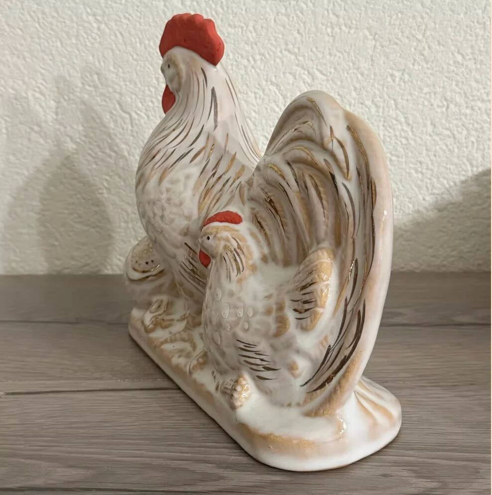 Chicken ornament — Hagi ware by Tenryū