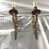 Paire d'applique en bronze 1 lumière