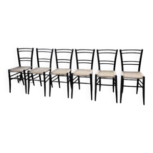 Ensemble 6 chaises corde