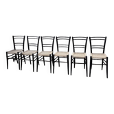 Ensemble 6 chaises corde tressée italiennes