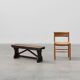 Rustic wooden bench in Wabi Sabi style, France 1900s