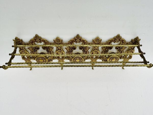 Porte manteau et Etagère Mural en Bronze, Vintage, Style Louis XV