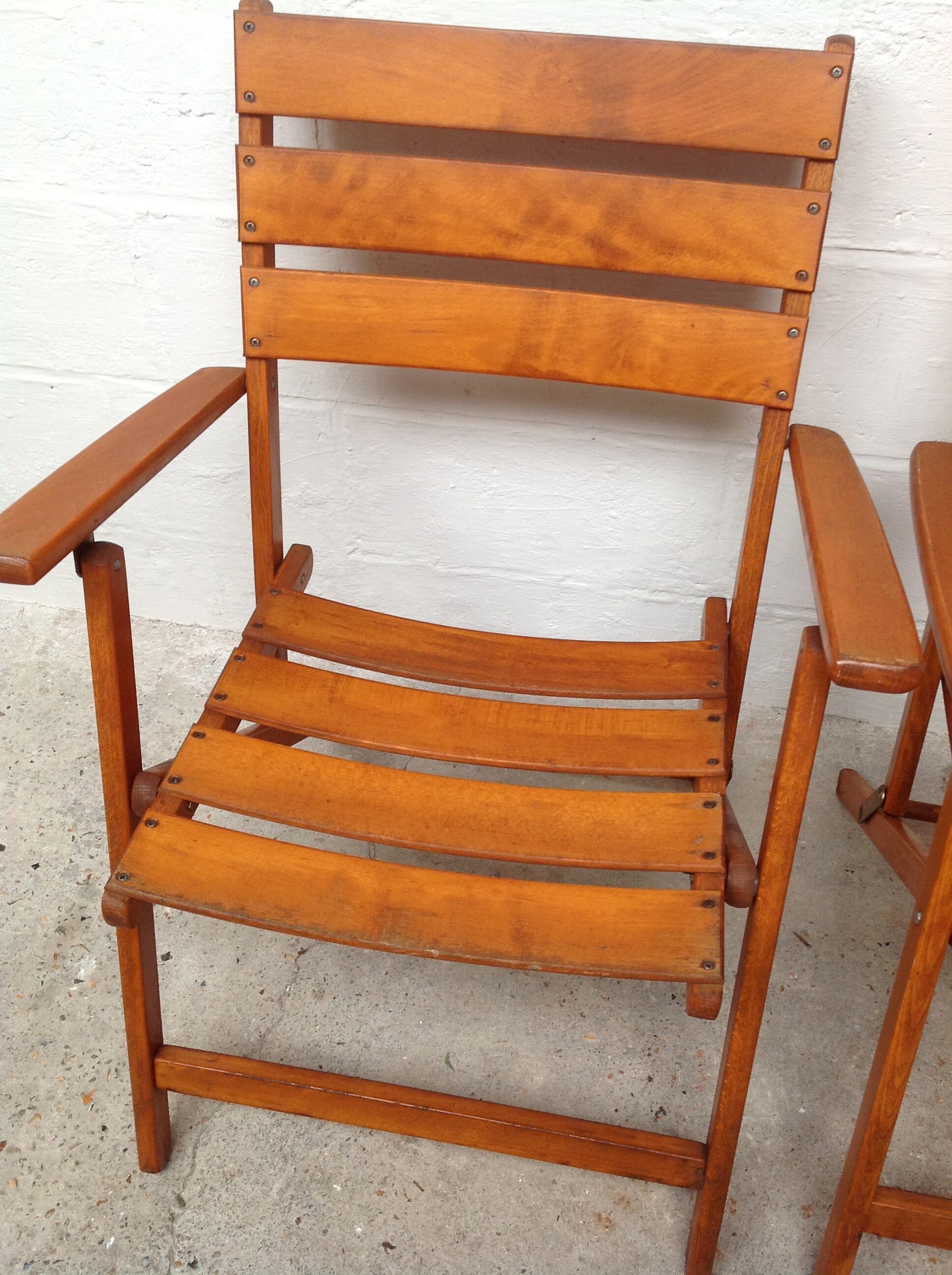 Teak folding chairs