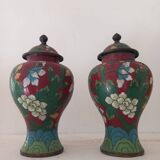 Cloisonné enamel vases