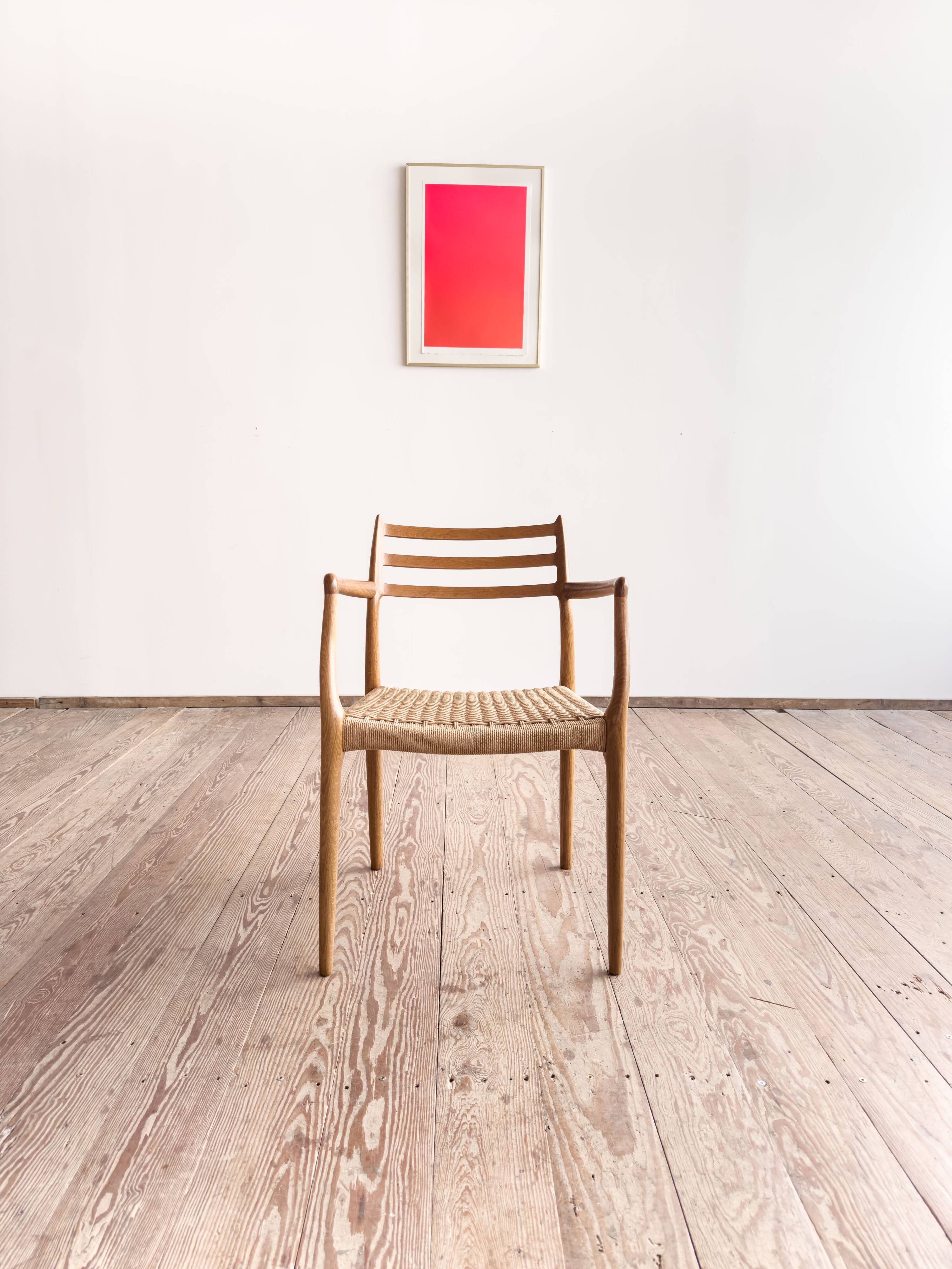Fauteuil rare modèle 62 par Niels O. Møller en chêne, Danemark