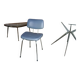 Vintage ski and chrome chair 1950