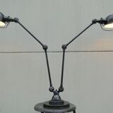 Vintage Jielde Floor Lamp Double Graphite Industrial 4 arms by Jean Louis Domecq France 1960