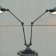 Vintage Jielde Floor Lamp Double Graphite Industrial 4 arms by Jean Louis Domecq France 1960