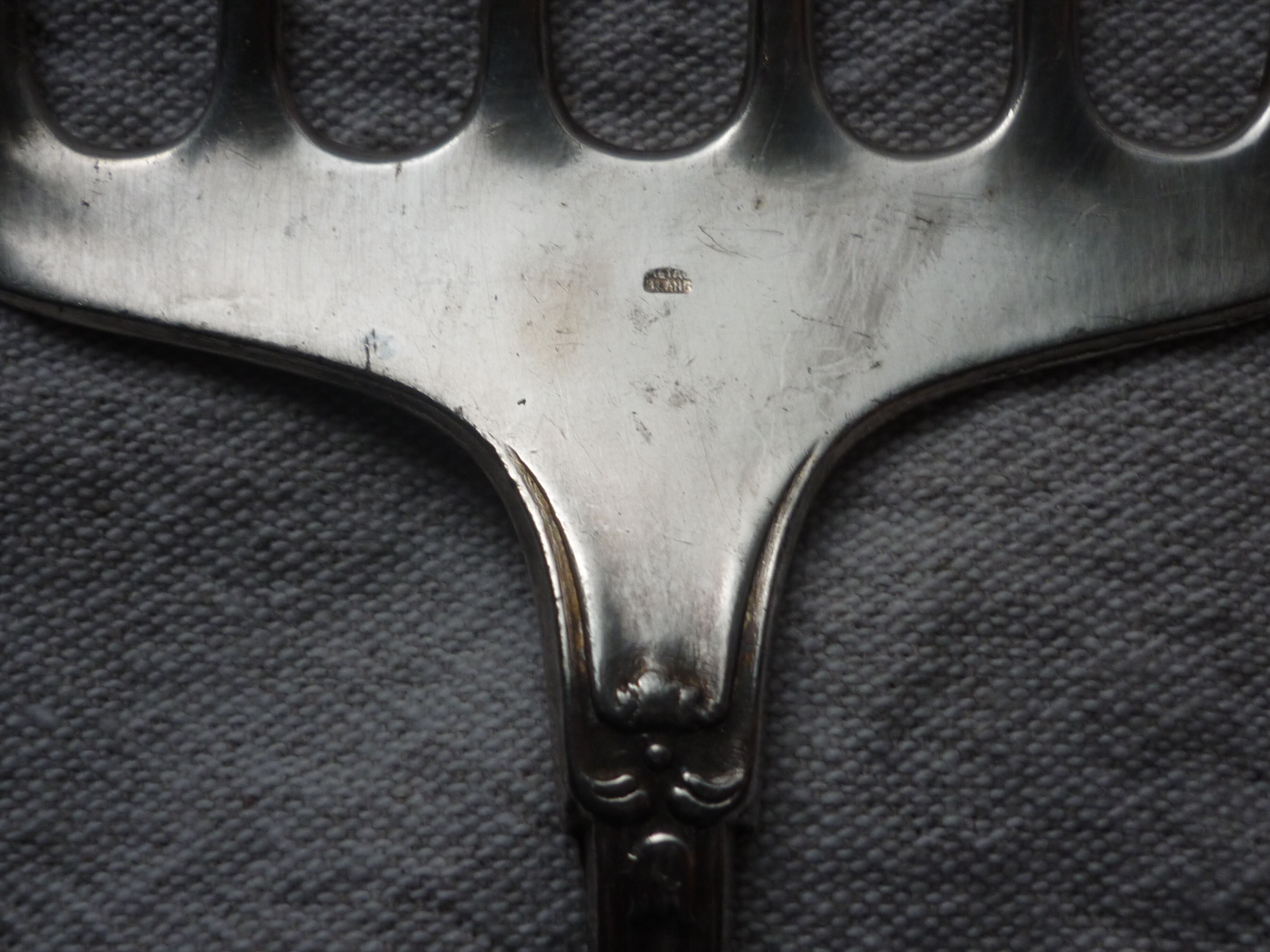 Asparagus serving shovel, silver metal