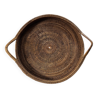 XXL woven rattan tray diameter 46 cm