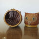 Set of 3 boxes "owl" bamboo 70s