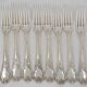 Christofle Marly, 8 table forks 20.5 cm silver-plated, recent pieces.