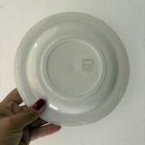 10 assiettes à dessert Salins vintage verts pâles et dorées