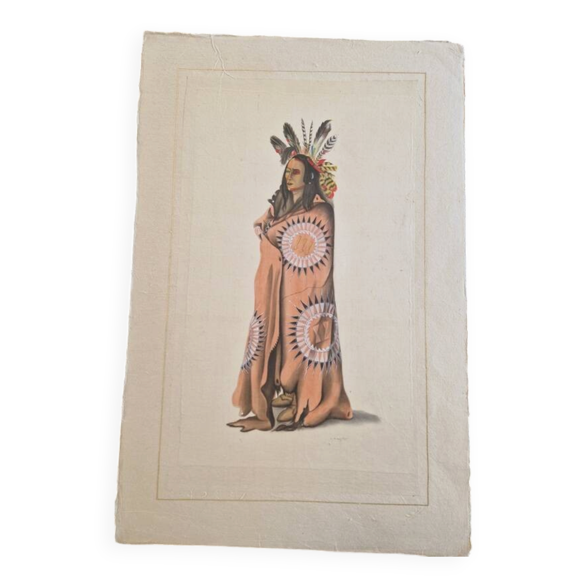 La Roche Laffitte (Born in 1943) - Watercolour drawing on silk - Birohka