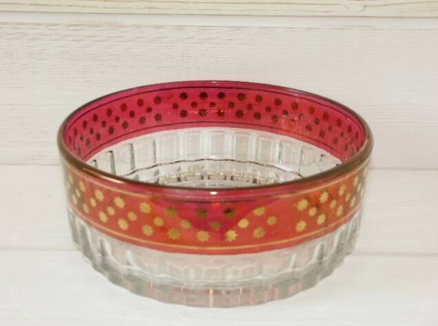 Lot of 3 vintage glass cups from the 50s