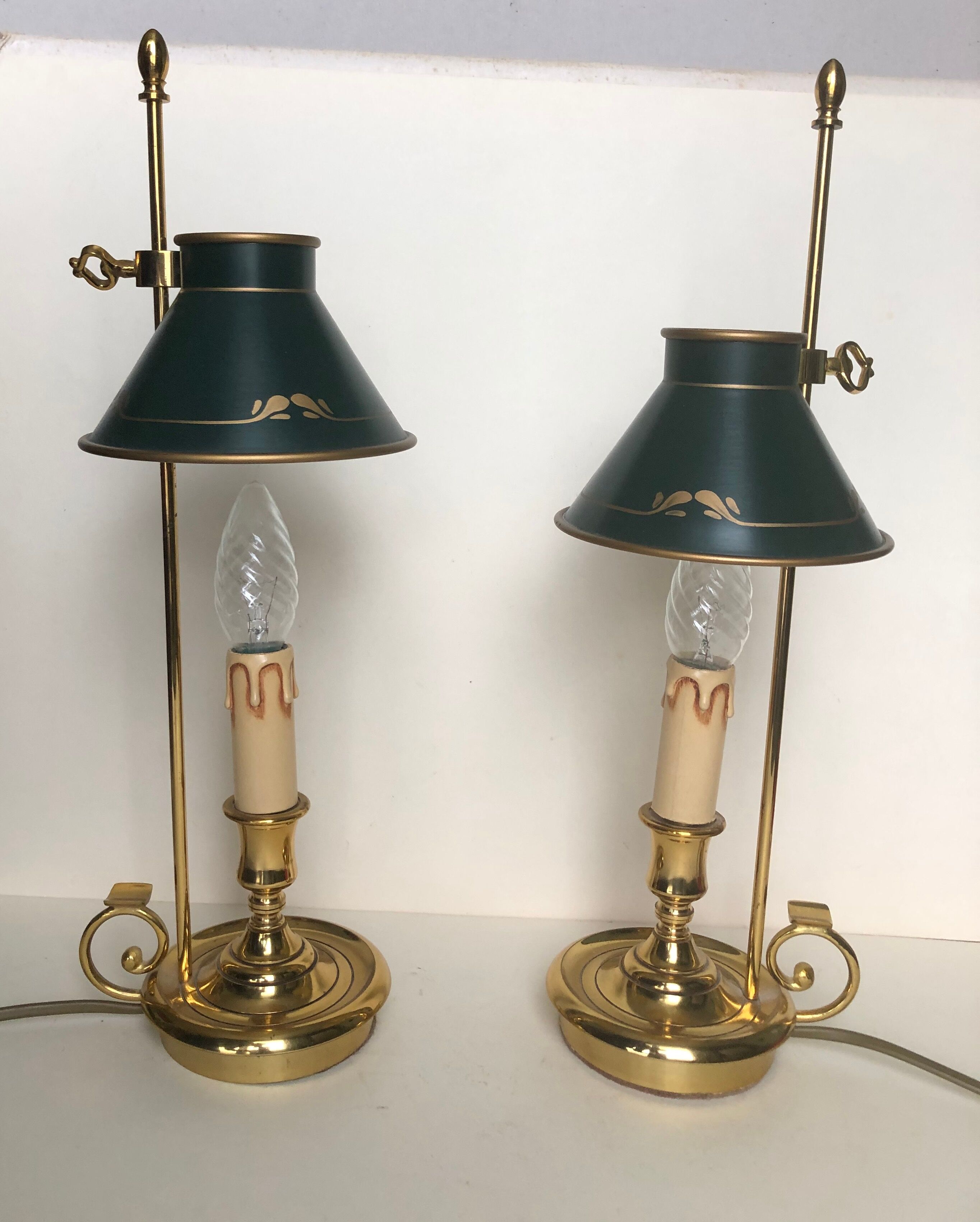 Pair of bedside hot water bottle lamps