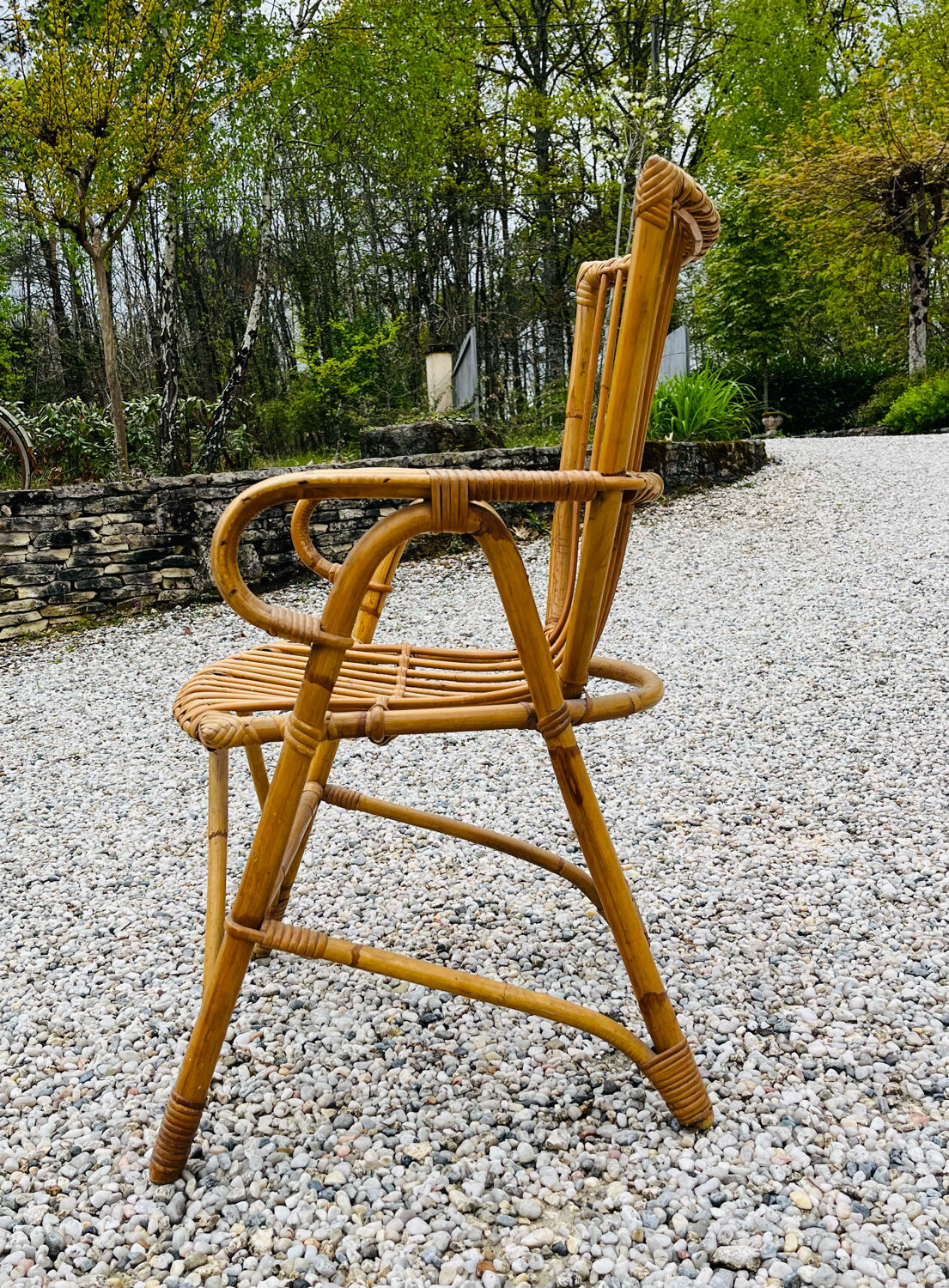 Original vintage rattan armchair