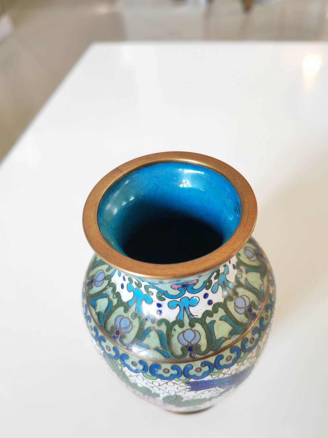 Cloisonné enamel vase