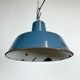 Small Industrial Blue Enamel Pendant Lamp, 1960s