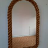 60s rope mirror attributed 38x64cm