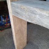 Brutalist console 148 cm old solid wood