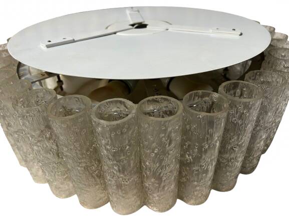 Metal and glass ceiling light