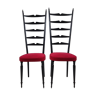 Pair of chiavarine chairs 40/50s high backrest