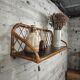Vintage rattan wall shelf