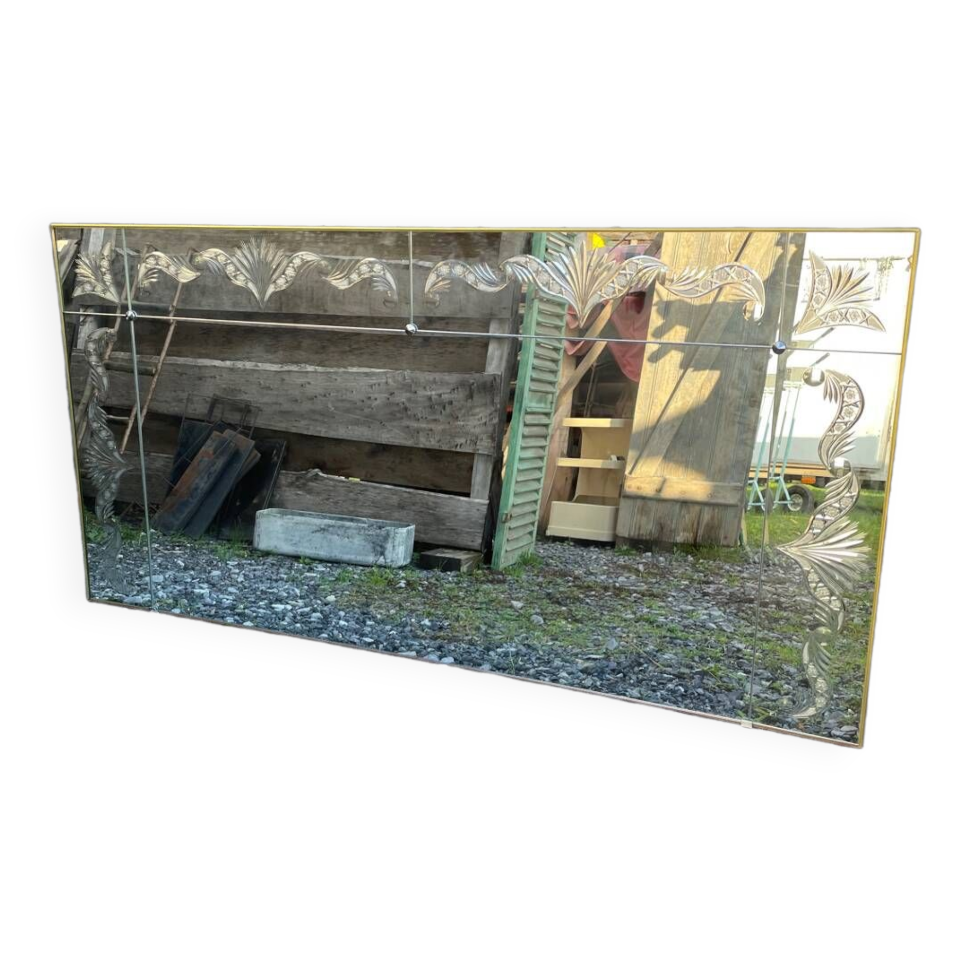 Vintage art deco cut glass bistro venetian mirror