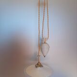 Suspension rises and falls - Opaline and fluted glass - 1930