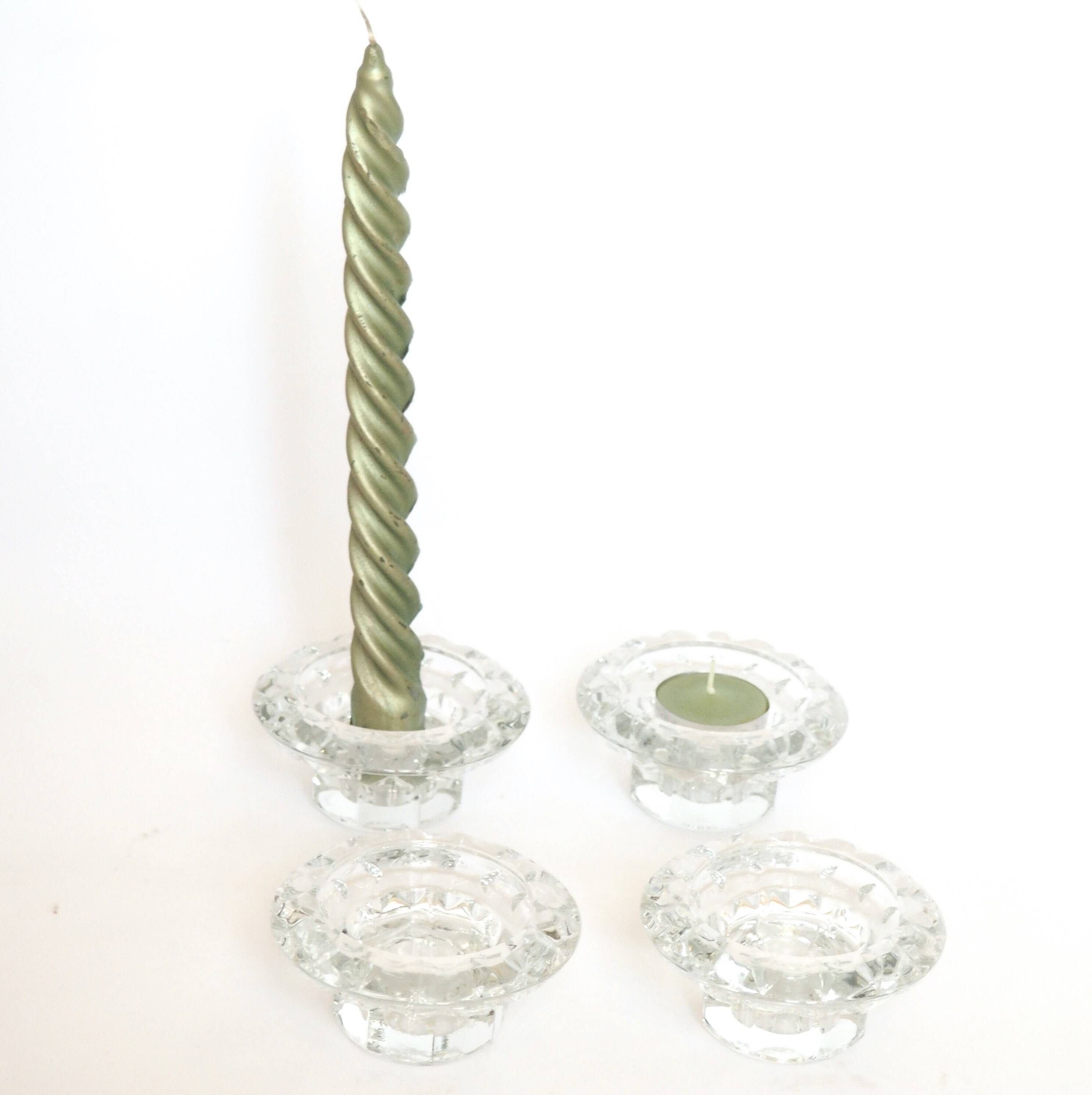 Pair of glass candlesticks