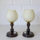 Pair of Vintage Bedside Lamps Wooden Rustic Desk Lights 1960's