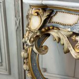 Louis XV style console in polychrome wood, circa 1880