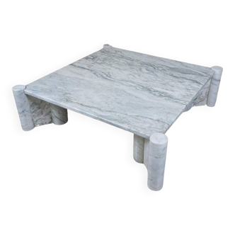 White Carrara Marble Jumbo Coffee Table by Gae Aulenti for Knoll Inc, 1960s