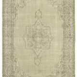 handwoven vintage anatolian beige carpet 194 cm x 278 cm