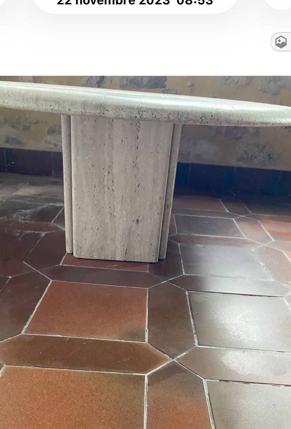 Travertine coffee table
