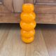 Vase bubble caterpillar orange glass double years 60 70