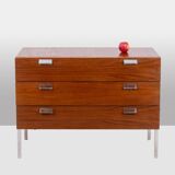 André Monpoix. 3-drawer teak chest of drawers. 1960s.