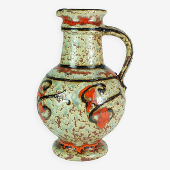 Vase u-keramik des années 1960 modèle 1809/18 glaçure et couleurs exceptionnelles