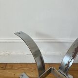 Round smoked glass coffee table from the 70s