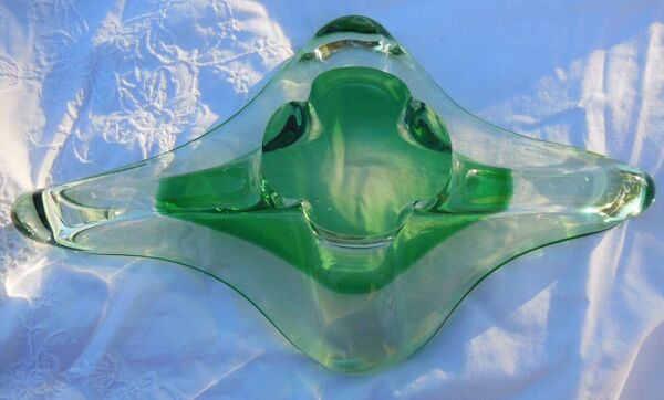 Coupe a fruits en cristal Flavio poli Sommerso glass
