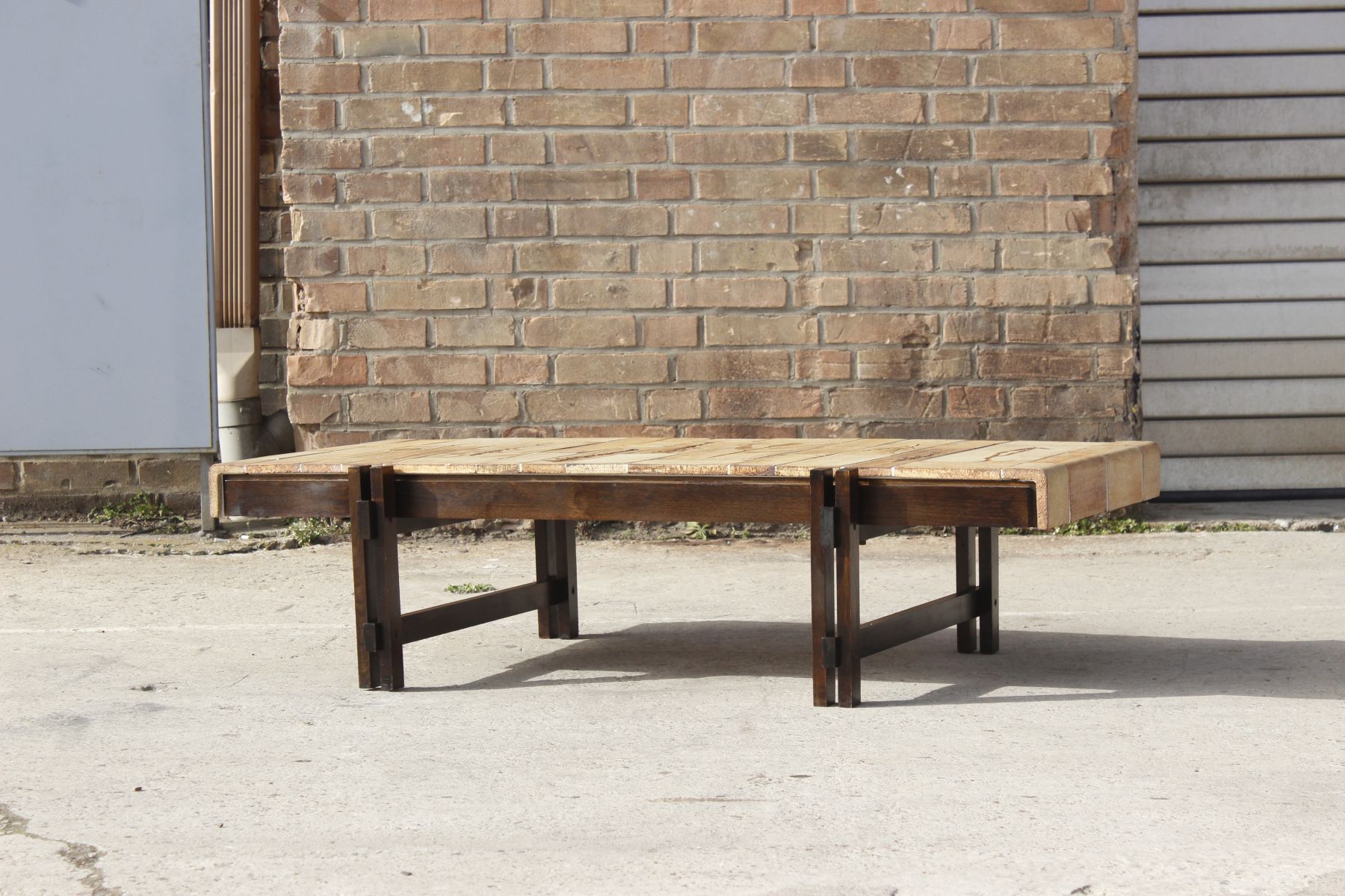 Coffee table Model Garrigue in Ceramics and Wood by Roger Capron, France, 1950s