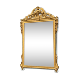 Large Louis XVI Mirror in Carved and Gilded Wood, France, 18th Century