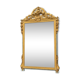 Large Louis XVI Mirror in Carved and Gilded Wood, France, 18th Century