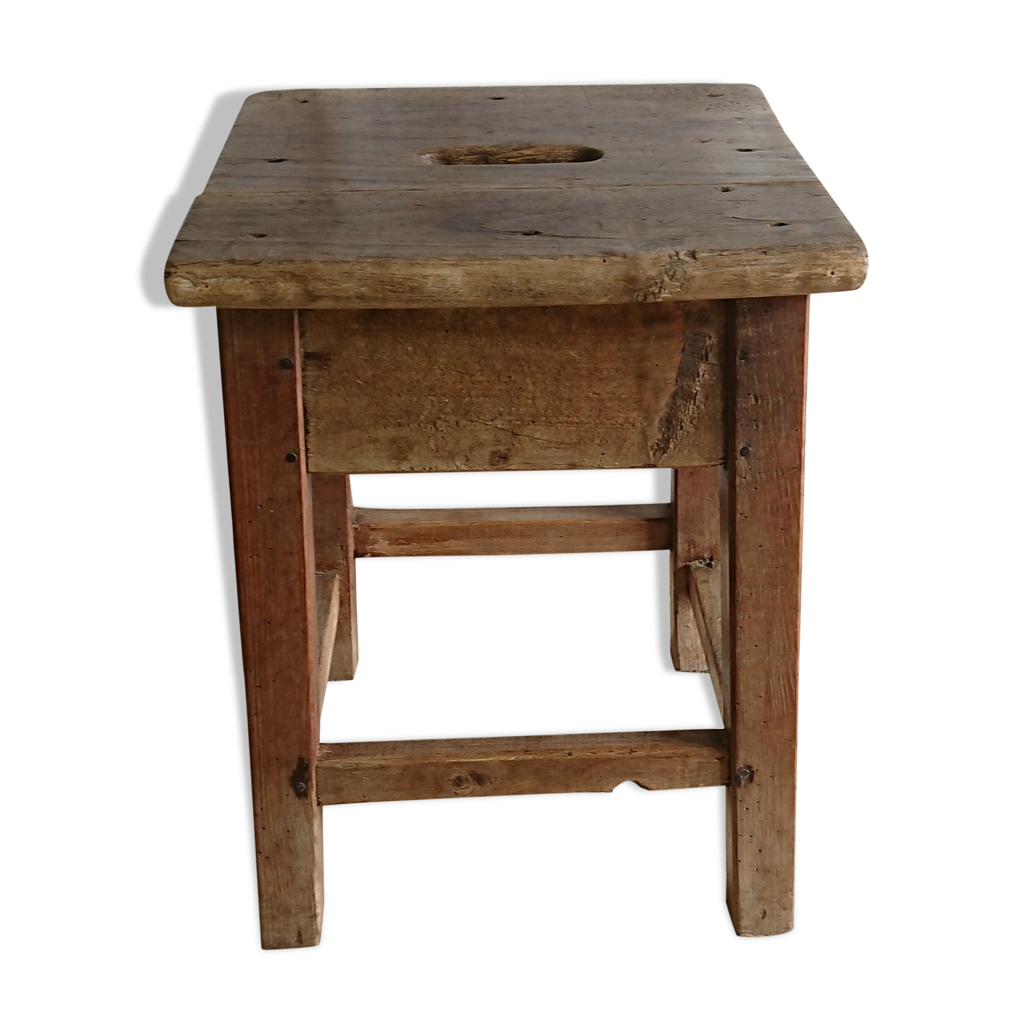 Raw wooden workshop stool