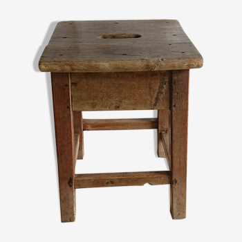 Raw wooden workshop stool