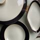 Dinner Service Year 50/60 Earthenware of Salins 53 Pieces Mint Black