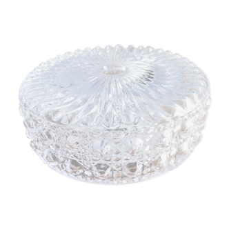 Round ceiling light in chiseled glass